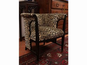 Coppia di poltroncince Art Dec� in legno ebanizzato  - Asta L'arte di arredare - Associazione Nazionale - Case d'Asta italiane