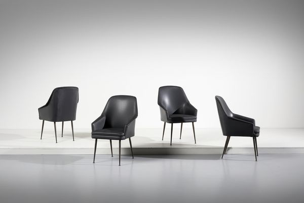 MANIFATTURA ITALIANA : Quattro poltroncine  - Asta Asta 443 | DESIGN E ARTI DECORATIVE DEL NOVECENTO Online - Associazione Nazionale - Case d'Asta italiane