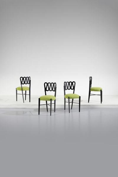 PONTI GIO (1891 - 1979) : Quattro sedie mod. 696 per Montina, Udine  - Asta Asta 443 | DESIGN E ARTI DECORATIVE DEL NOVECENTO Online - Associazione Nazionale - Case d'Asta italiane
