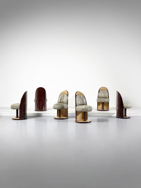 SMANIA ALBERTO : Sei poltroncine a pozzetto  - Asta Asta 443 | DESIGN E ARTI DECORATIVE DEL NOVECENTO Online - Associazione Nazionale - Case d'Asta italiane