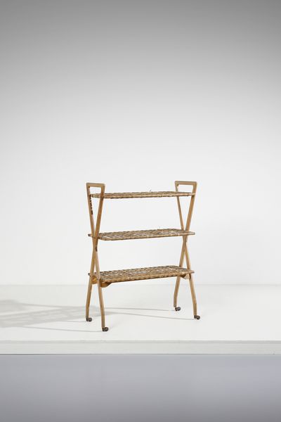 BUFFA PAOLO (1903 - 1970) : Etagere su ruote a tre ripiani esecuzione Serafino Arrighi, Cant o Mariano Comense  - Asta Asta 443 | DESIGN E ARTI DECORATIVE DEL NOVECENTO Online - Associazione Nazionale - Case d'Asta italiane