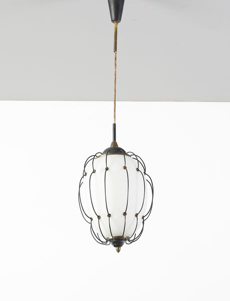 MANIFATTURA ITALIANA : Coppia di lampade a sospensione  - Asta Asta 443 | DESIGN E ARTI DECORATIVE DEL NOVECENTO Online - Associazione Nazionale - Case d'Asta italiane