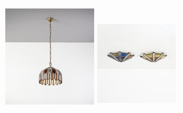 LONGOBARD : Coppia di plafoniere e lampada a sospensione, Verona  - Asta Asta 443 | DESIGN E ARTI DECORATIVE DEL NOVECENTO Online - Associazione Nazionale - Case d'Asta italiane