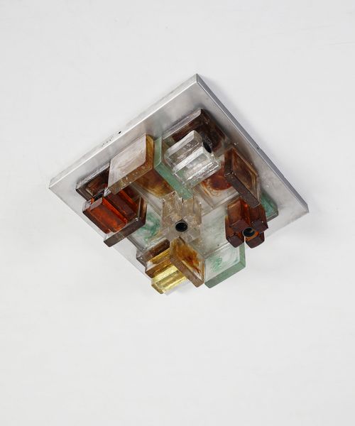 POLI ALBANO (n. 1935) : Lampada a plafoniera per Poliarte, Verona  - Asta Asta 443 | DESIGN E ARTI DECORATIVE DEL NOVECENTO Online - Associazione Nazionale - Case d'Asta italiane