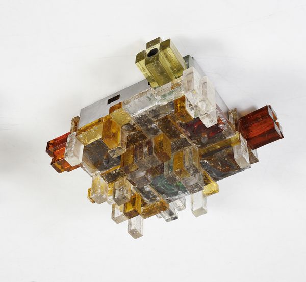 POLI ALBANO (n. 1935) : Coppia di lampade a plafoniera per Poliarte, Verona  - Asta Asta 443 | DESIGN E ARTI DECORATIVE DEL NOVECENTO Online - Associazione Nazionale - Case d'Asta italiane