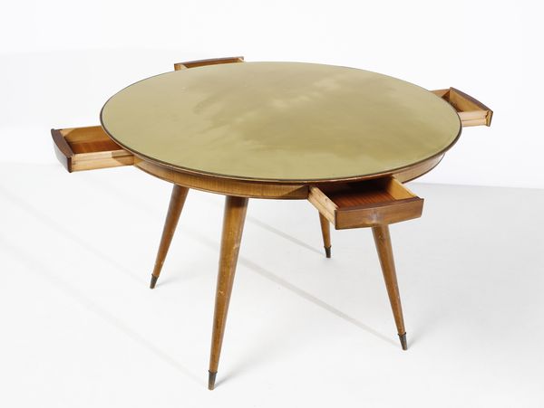 PONTI GIO (1891 - 1979) : attribuito. Tavolo da gioco probabile esecuzione Casa Moderna, Milano  - Asta Asta 443 | DESIGN E ARTI DECORATIVE DEL NOVECENTO Online - Associazione Nazionale - Case d'Asta italiane