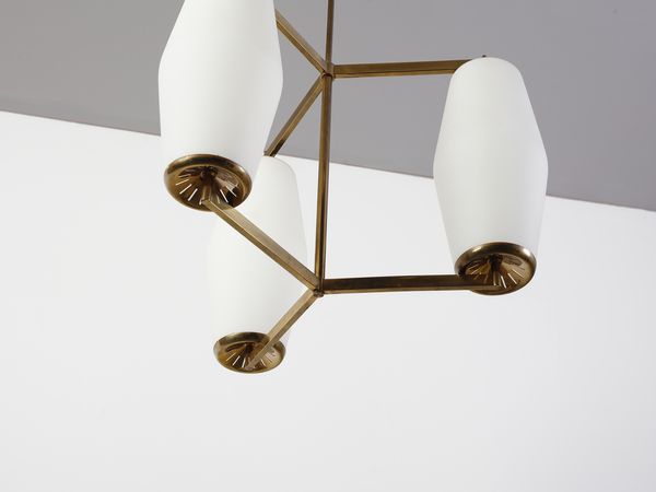 STILNOVO : Lampada a sospensione a tre luci, Milano  - Asta Asta 443 | DESIGN E ARTI DECORATIVE DEL NOVECENTO Online - Associazione Nazionale - Case d'Asta italiane