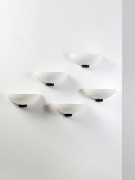 CANDLE : Cinque lampade da parete, Milano  - Asta Asta 443 | DESIGN E ARTI DECORATIVE DEL NOVECENTO Online - Associazione Nazionale - Case d'Asta italiane