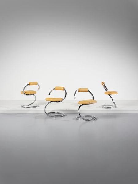 STOPPINO GIOTTO (1926 - 2011) : Quattro sedie mod. Cobra  - Asta Asta 443 | DESIGN E ARTI DECORATIVE DEL NOVECENTO Online - Associazione Nazionale - Case d'Asta italiane