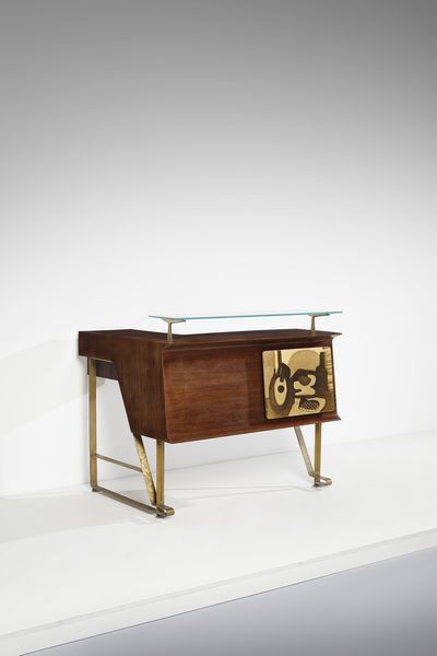 SCREMIN LUIGI (1896 - 1983) : attribuito. Banco da bar, Belluno  - Asta Asta 443 | DESIGN E ARTI DECORATIVE DEL NOVECENTO Online - Associazione Nazionale - Case d'Asta italiane