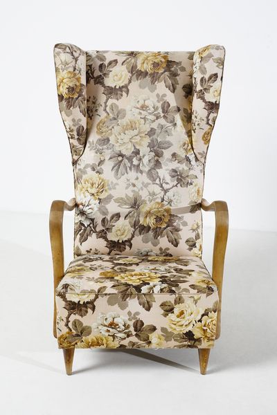BEGA MELCHIORRE (1898 - 1976) : attribuito. Poltrona bergere con poggiapiedi  - Asta Asta 443 | DESIGN E ARTI DECORATIVE DEL NOVECENTO Online - Associazione Nazionale - Case d'Asta italiane