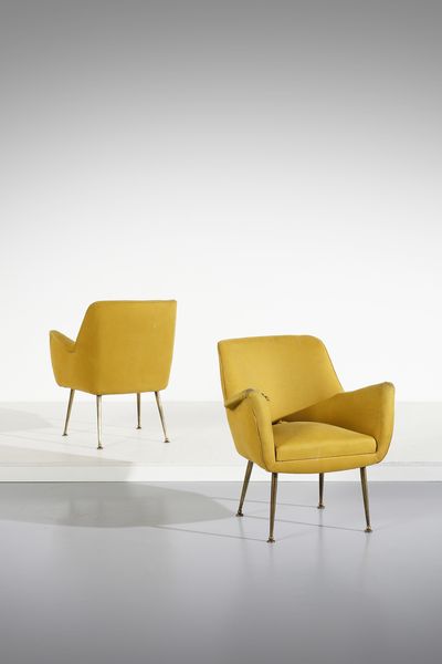 FRATELLI MINOTTI : attribuito. Coppia di poltrone  - Asta Asta 443 | DESIGN E ARTI DECORATIVE DEL NOVECENTO Online - Associazione Nazionale - Case d'Asta italiane