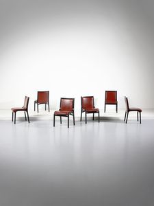 GIOTTO STOPPINO (1926-2011) & VITTORIO GREGOTTI (1927-2020) & LODOVICO MENEGHETTI (n. 1926) - Sei sedie per Poltrona Frau, Firenze