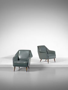 DE CARLI CARLO (1910 - 1999) : Coppia di poltrone mod. 806 per Figli di Amedeo Cassina, Meda  - Asta Asta 443 | DESIGN E ARTI DECORATIVE DEL NOVECENTO Online - Associazione Nazionale - Case d'Asta italiane