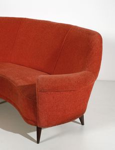 MANIFATTURA ITALIANA : Divano, una coppia di poltrone e un poggiapiedi  - Asta Asta 443 | DESIGN E ARTI DECORATIVE DEL NOVECENTO Online - Associazione Nazionale - Case d'Asta italiane