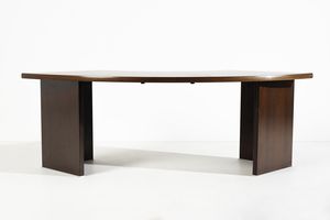 OSVALDO BORSANI (1911-1985) & EUGENIO GERLI (1923-2013) : Scrivania curva della serie Graphis per Tecno, Varedo  - Asta Asta 443 | DESIGN E ARTI DECORATIVE DEL NOVECENTO Online - Associazione Nazionale - Case d'Asta italiane