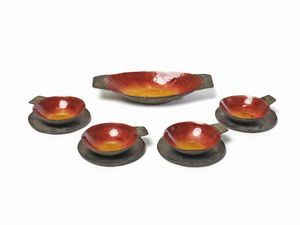 MARE' MARIO - Servizio da quattro tazze con piattino e vassoio, Milano