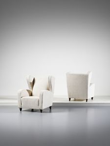 BEGA MELCHIORRE (1898 - 1976) - attribuito. Coppia di poltrone bergre