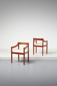 MAGISTRETTI VICO (1920 - 2006) - Coppia di poltroncine mod. Carimate per Cassina, Meda