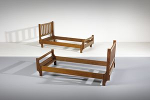 FRANCO ALBINI (1905-1977) & FRANCA HELG (1920-1989) - Coppia di letti singoli mod. LT28 per Poggi, Pavia
