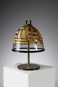 BAROVIER & TOSO - Lampada da tavolo della serie Tessere ambra, Murano