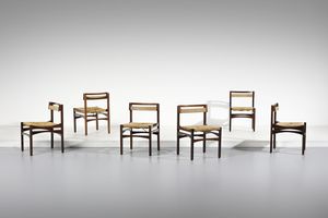 BETTONICA FRANCO (1927 - 1999) - attribuito. Sei sedie per Pillinini, Tolmezzo