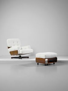 TARO MENILIO - Poltrona e poggiapiedi mod. 401 per Cinova, Milano