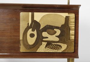 SCREMIN LUIGI (1896 - 1983) : attribuito. Banco da bar, Belluno  - Asta Asta 443 | DESIGN E ARTI DECORATIVE DEL NOVECENTO Online - Associazione Nazionale - Case d'Asta italiane