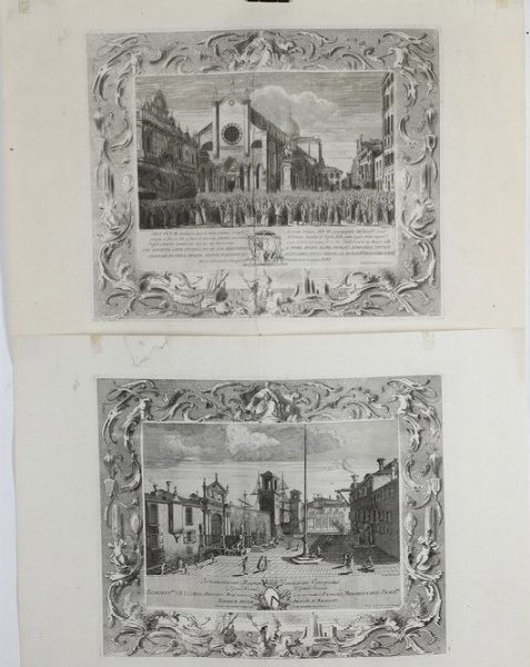 Alessandri Innocente- Domenico Maggiotto. Donna con canestro di frutta-donna con due cacciatori, Venezia secolo XVIII  - Asta Libri antichi e rari, Stampe, Vedute e Mappe - Associazione Nazionale - Case d'Asta italiane