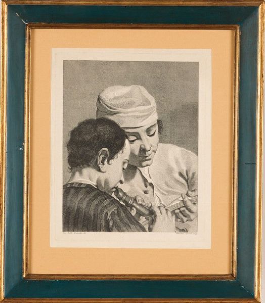 Cavalli Nicola- Giovanbattista Piazzatta. Ragazzo che accarezza la guancia di una fanciulla-lezioni di musica con flauto, Venezia secolo XVIII.  - Asta Libri antichi e rari, Stampe, Vedute e Mappe - Associazione Nazionale - Case d'Asta italiane