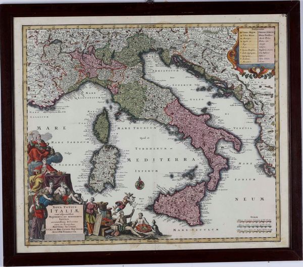 Matteo Seutter Novus totus italiae cum adjiacentibus majoribus et minoribus insulis... Augustae Vindelicum met sec. XVIII  - Asta Libri antichi e rari, Stampe, Vedute e Mappe - Associazione Nazionale - Case d'Asta italiane