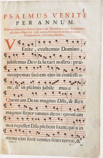 Antifonario romano Anthiphonarium romanum de tempore et sanctis...Venetiis, apud Nicolaum Impezzana, 1701  - Asta Libri antichi e rari, Stampe, Vedute e Mappe - Associazione Nazionale - Case d'Asta italiane