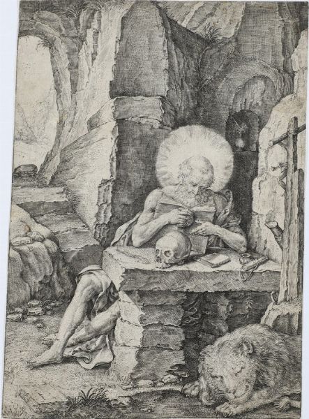 Raphael de Mey San gerolamo con il leone... Germania sec XVI  - Asta Libri antichi e rari, Stampe, Vedute e Mappe - Associazione Nazionale - Case d'Asta italiane