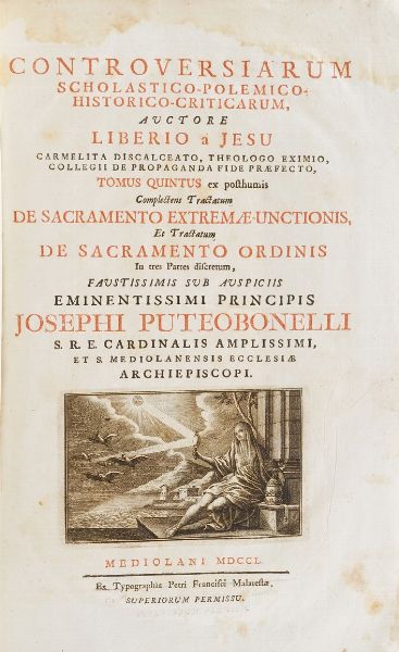 Legatura milanese. Controversiarum scholastico-polemico-historico-criticarum...tomus quintus  - Asta Libri antichi e rari, Stampe, Vedute e Mappe - Associazione Nazionale - Case d'Asta italiane