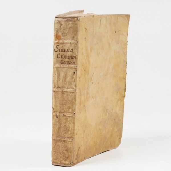 Genova, Statuti criminali Criminalium Iurium...Genova, Tiboldi, 1669.  - Asta Libri antichi e rari, Stampe, Vedute e Mappe - Associazione Nazionale - Case d'Asta italiane