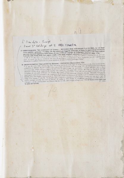 Latini Brunetto - manoscritto cartaceo secolo XVIII Il Pataffio, (Firenze 1754)<BR>  - Asta Libri antichi e rari, Stampe, Vedute e Mappe - Associazione Nazionale - Case d'Asta italiane