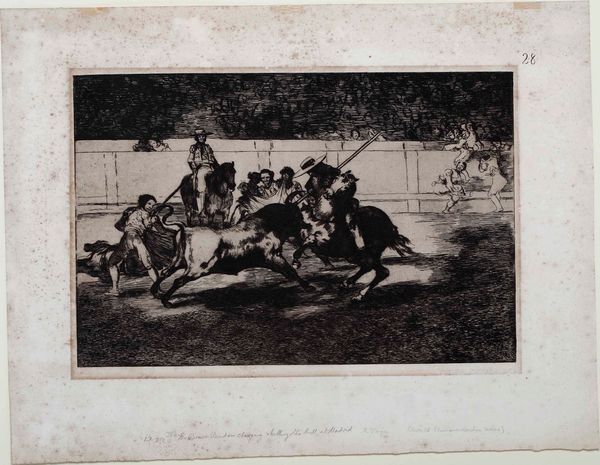 Francisco Goya : Goya Francisco  (Fuendetodos, 1746  Bordeaux, 1828) E esforzado rendon picando un toro  - Asta Libri antichi e rari, Stampe, Vedute e Mappe - Associazione Nazionale - Case d'Asta italiane