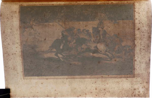 Francisco Goya : Goya Francisco  (Fuendetodos, 1746  Bordeaux, 1828) E esforzado rendon picando un toro  - Asta Libri antichi e rari, Stampe, Vedute e Mappe - Associazione Nazionale - Case d'Asta italiane