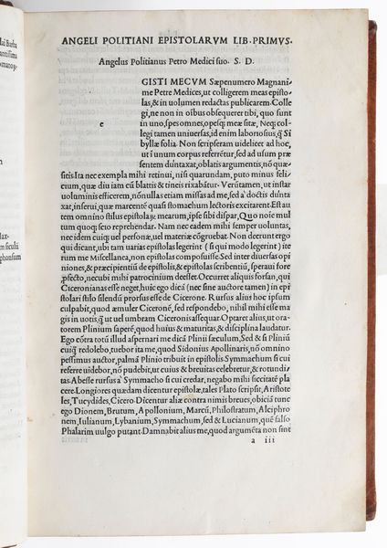 Poliziano Angelo : Poliziano Angelo Omnia opera Angeli Politiani...Venezia, Aldus,1498  - Asta Libri antichi e rari, Stampe, Vedute e Mappe - Associazione Nazionale - Case d'Asta italiane