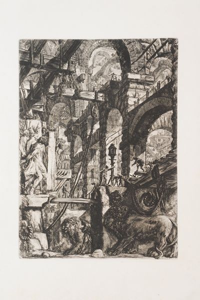 Piranesi Giovan Battista (1720-1778) Carceri d'invenzione. Tavola numero V. Roma, Regia Calcografia, prima met secolo XX.  - Asta Libri antichi e rari, Stampe, Vedute e Mappe - Associazione Nazionale - Case d'Asta italiane