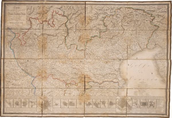 Giuseppe Pezze-C. Pinchetti. Carta geografica e postale del regno Lombardo Veneto. Milano, Cogliati, 1845.  - Asta Libri antichi e rari, Stampe, Vedute e Mappe - Associazione Nazionale - Case d'Asta italiane