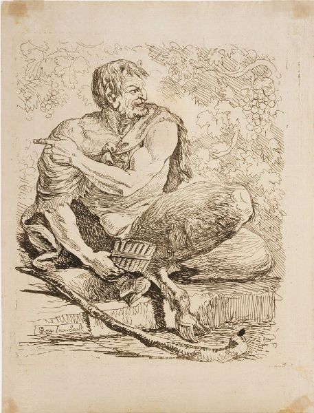 Salvator Rosa (Arenella 1615- Roma 1673) Pan... Roma sec. XVII  - Asta Libri antichi e rari, Stampe, Vedute e Mappe - Associazione Nazionale - Case d'Asta italiane