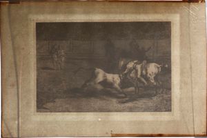 Francisco Goya : Francisco Goya (Fuendetodos 1746 - Bordeaux 1828) Mariano Ceballos, alias El Indo, mata el toro desde du caballo  - Asta Libri antichi e rari, Stampe, Vedute e Mappe - Associazione Nazionale - Case d'Asta italiane