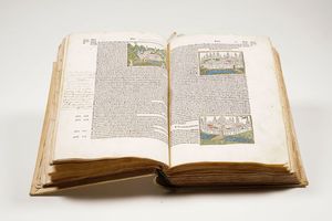 Foresti, Giacomo Filippo (1434-1520) Cronicha de tuto el mondo uulgare. Impresso nella inclita Citta di Venetia : per me Bernardino Rizo de Nouara, 1491 adi 8 de Octobrio  - Asta Libri antichi e rari, Stampe, Vedute e Mappe - Associazione Nazionale - Case d'Asta italiane
