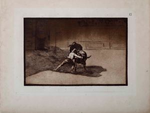 Francisco Goya - Goya Francisco  (Fuendetodos, 1746  Bordeaux, 1828) El famoso Martincho poniendo banderillas al quiebro