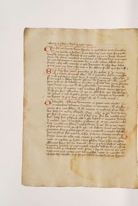 Anonimo - Autori vari Manoscritto cartaceo del secolo XV.  - Asta Libri antichi e rari, Stampe, Vedute e Mappe - Associazione Nazionale - Case d'Asta italiane