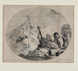 Tiepolo Giandomenico (Venezia, 30 agosto 1727  Venezia, 3 marzo 1804) <BR> Le tre virt teologali... Venezia, seconda met secolo XVIII  - Asta Libri antichi e rari, Stampe, Vedute e Mappe - Associazione Nazionale - Case d'Asta italiane