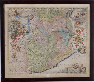 Blaeu, Willem Janszoon - Carta topografica del Piemonte, XVIII sec.