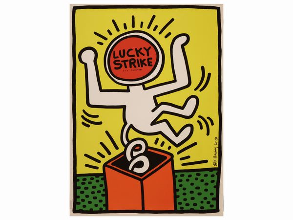 Keith Haring : Lucky Strike its toasted 1987  - Asta Arte Moderna e Contemporanea - Associazione Nazionale - Case d'Asta italiane