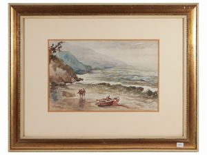 MARIO AVALLONE - Marina con barca